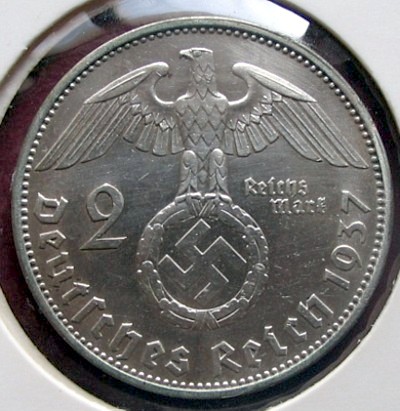 03德国二战纳粹徽2马克银币3版