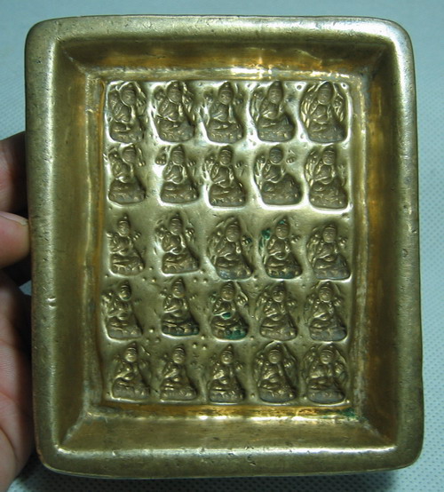 藏传佛教风磨铜25像铜擦擦模具铜范 